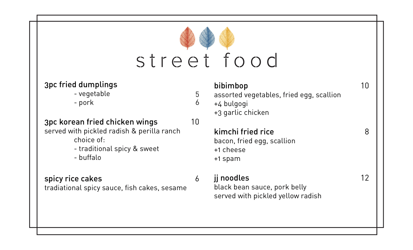 street food - patio only